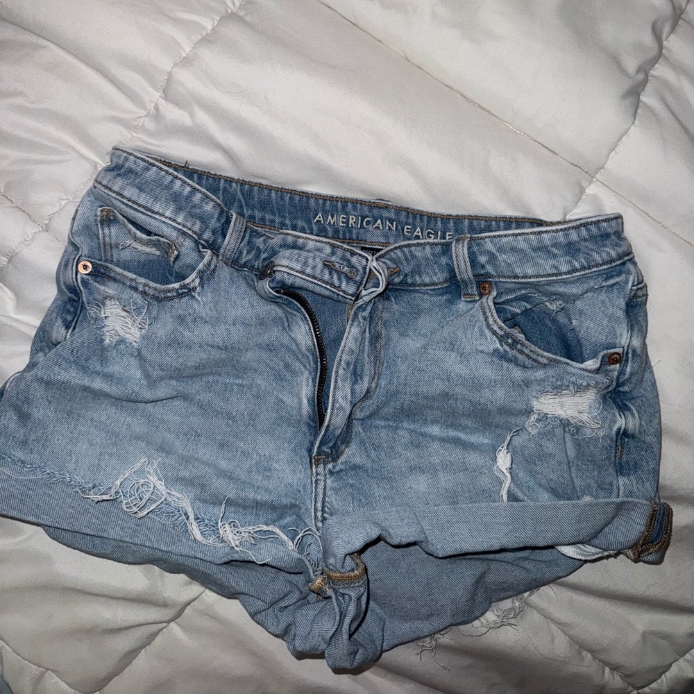American Eagle Outfitters Distressed Blue Jean Shorts
